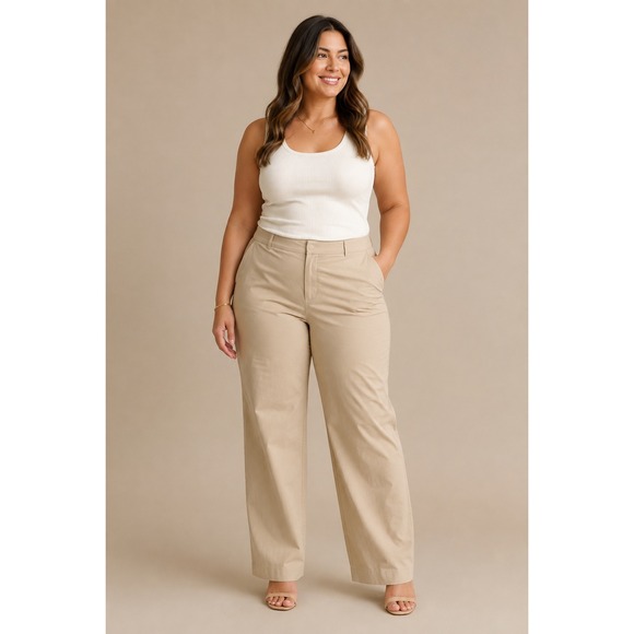 Brooks Brothers Pants - Brooks Brothers Catherine Fit Khaki Beige Straight Leg Pants 14 Stretch Cotton